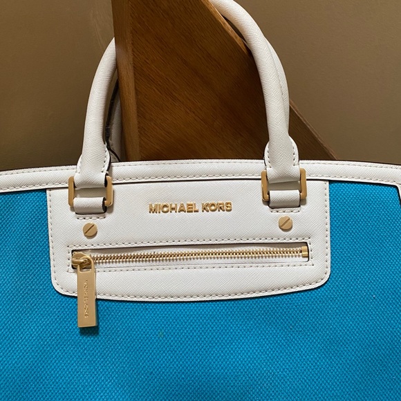 Michael Kors Selma Bag Blue & White EUC - Picture 2 of 8